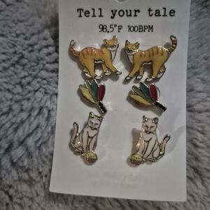Cat Earrings - Multicolor
